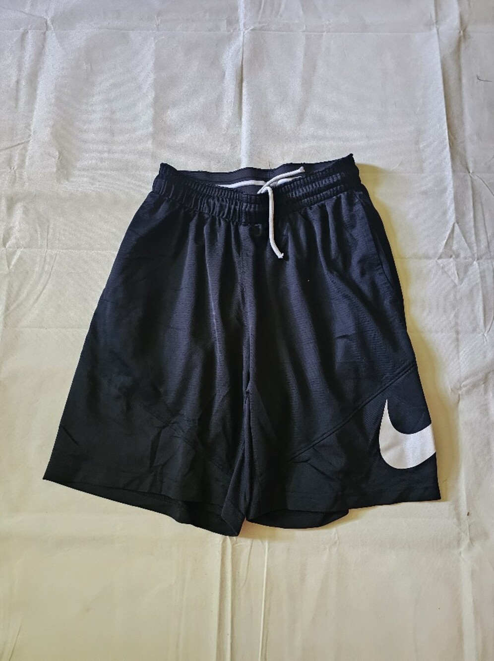 Nike Black Athletic Shorts with White Swoosh